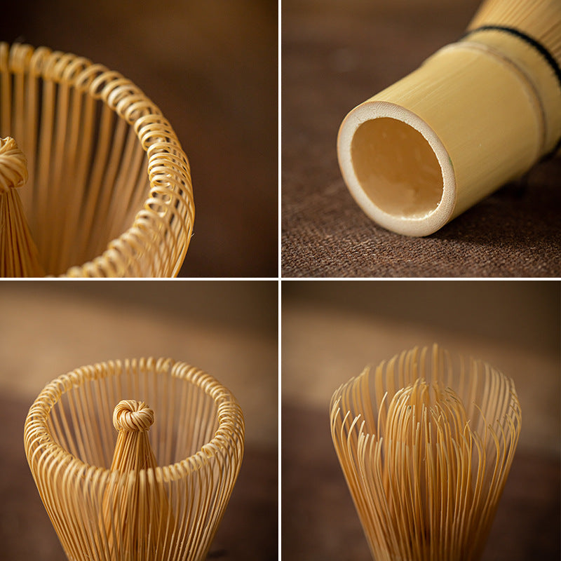 Close-up of the bamboo whisk prongs