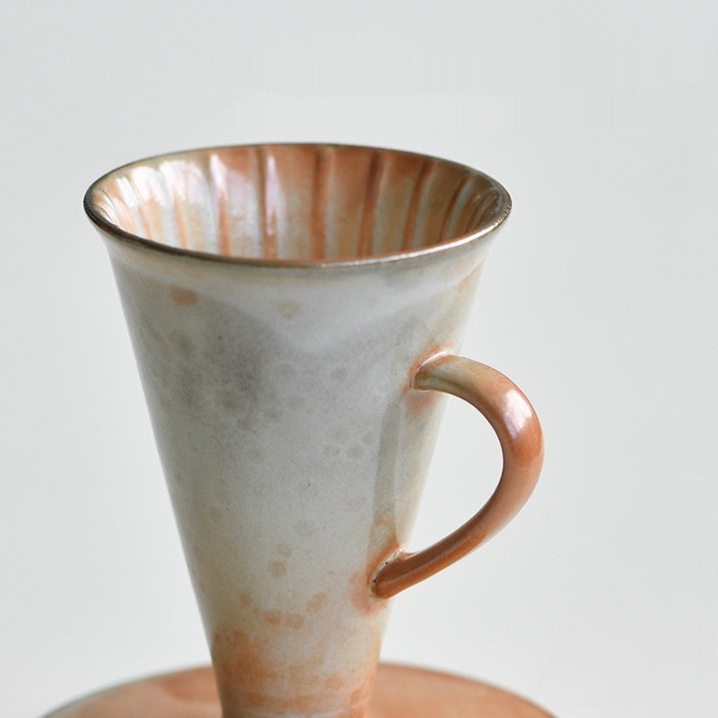 Stoneware dripper glaze and handle detail
