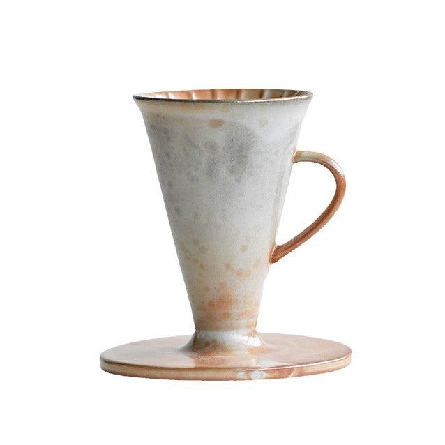Stoneware pour-over dripper with sculpted handle